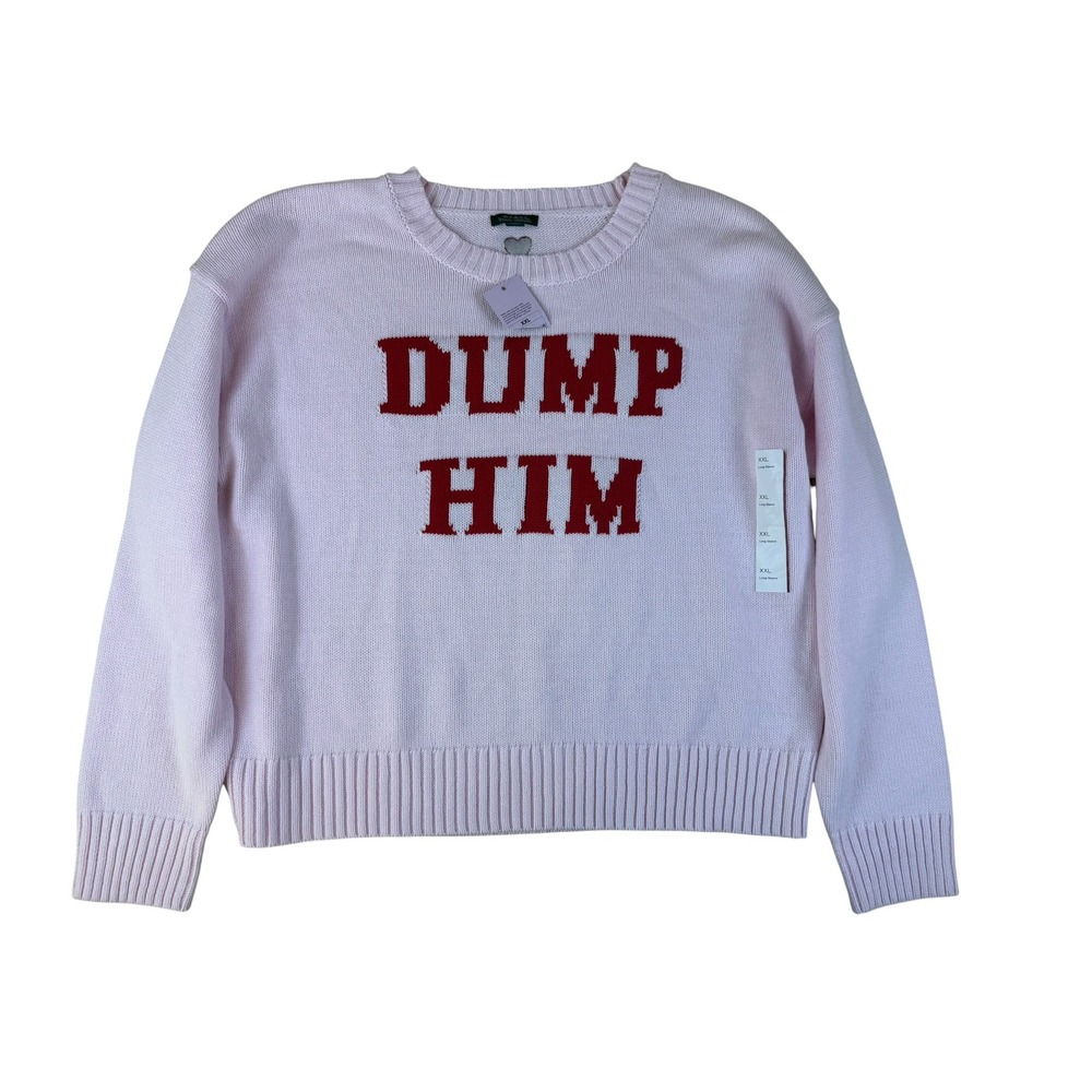 Y2K Graphic Pullover Cotton‎ Blend Dump Him Slogan XXL Wild Fable NWT